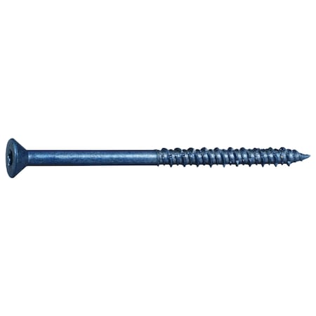 Masonry Screw, 1/4 Dia., Flat, 3 3/4 In L, Steel Blue Ruspert, 100 PK